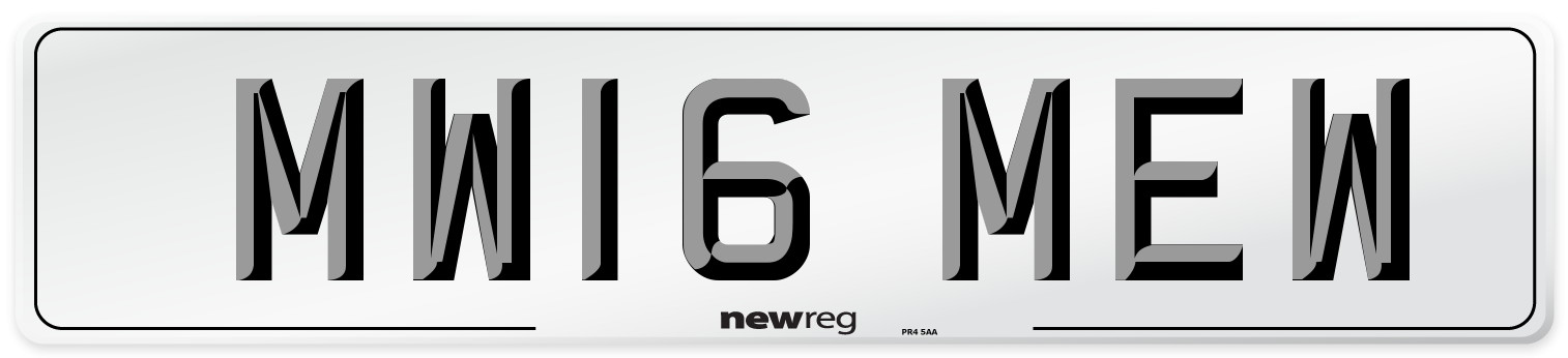 MW16 MEW Number Plate from New Reg